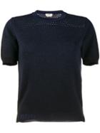 Fendi Perforated Detail Knit Top - Blue