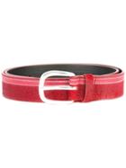 Orciani Striped Belt, Men's, Size: 110, Red, Leather