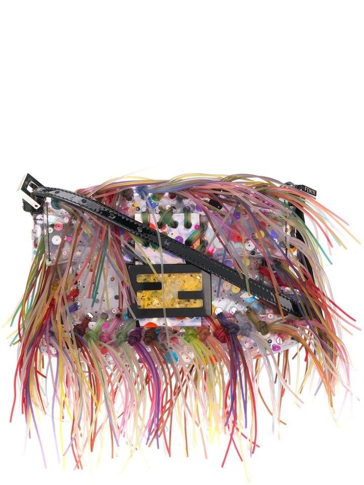 Fendi Vintage Mini Baguette Shoulder Bag - White