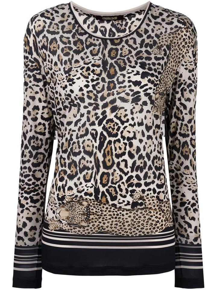 Roberto Cavalli Long Sleeved Leopard T-shirt