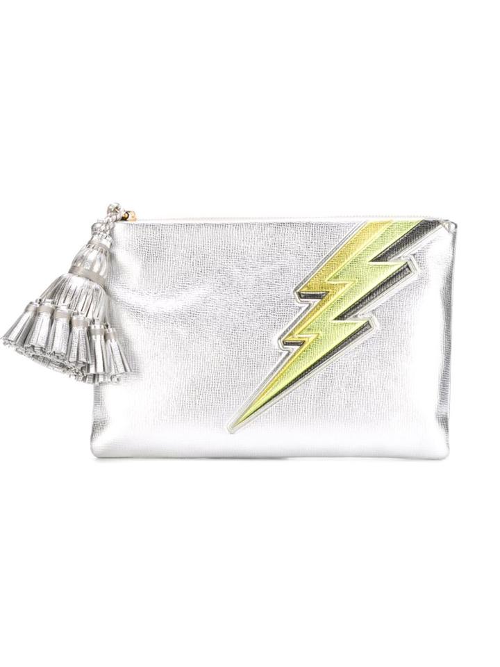 Anya Hindmarch Tassel Clutch, Women's, Grey, Lamb Skin
