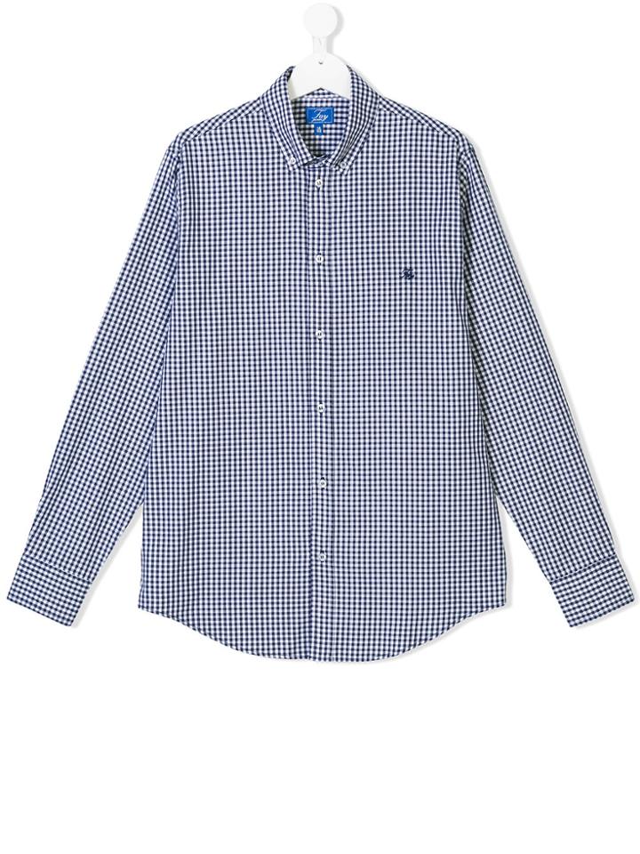 Fay Kids Checkered Shirt - Blue