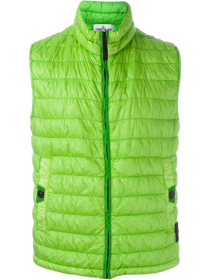 Stone Island Zip Padded Gilet, Men's, Size: Xxl, Green, Polyamide/polyurethane Resin/feather Down