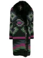 Bazar Deluxe Aztec Wrap Coat - Black