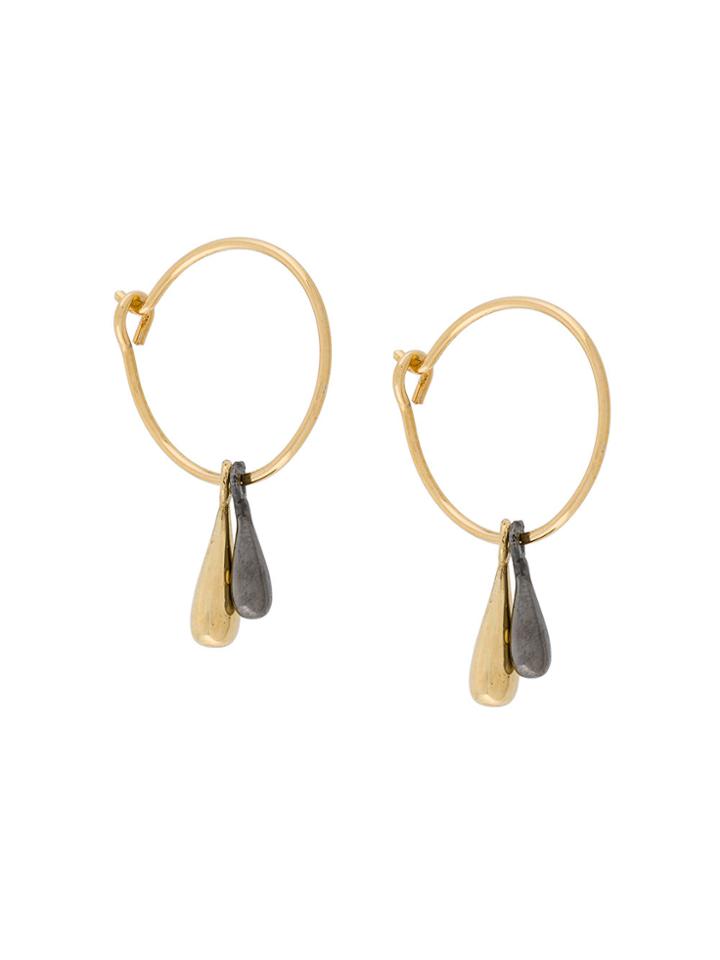 Eye M By Ileana Makri Raindrop Hoop Earrings - Metallic