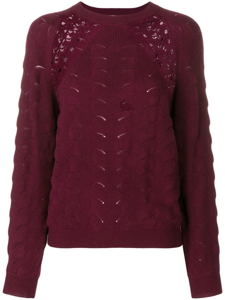 See By Chloé Lace Crochet Sweater - Purple