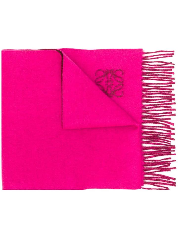 Loewe Fringed Scarf - Pink