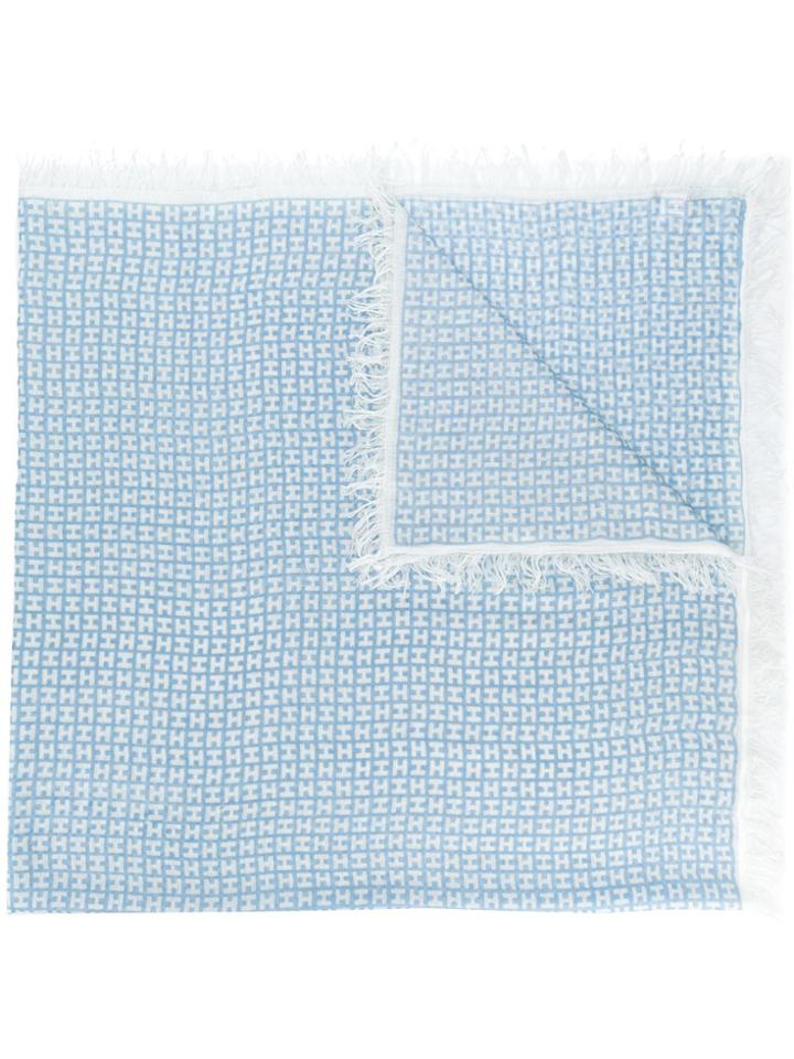 Hemisphere Frayed Edge Scarf - Blue