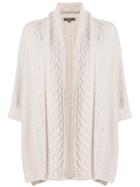 N.peal Scarf Wrap Cable Cardigan - Nude & Neutrals