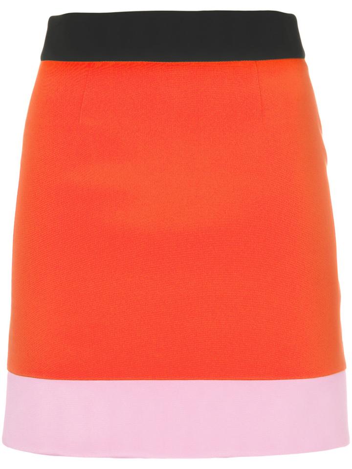 Fausto Puglisi - Colour Block Skirt - Women - Silk/acetate/viscose - 38, Red, Silk/acetate/viscose