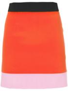 Fausto Puglisi - Colour Block Skirt - Women - Silk/acetate/viscose - 38, Red, Silk/acetate/viscose