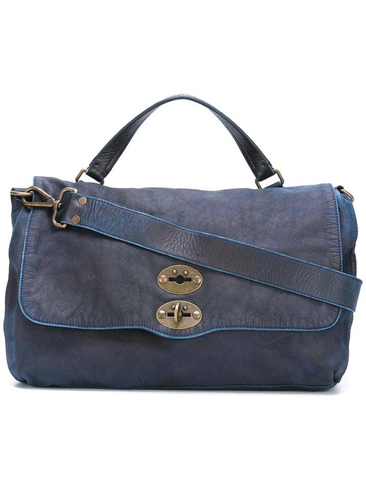 Zanellato 'postina' Satchel, Men's, Blue, Leather