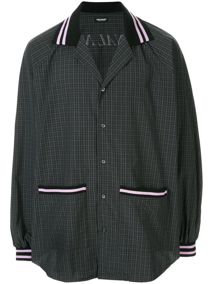 Christian Dada Oversized Check-print Shirt - Black