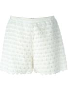 Giamba Fringed Heart Shorts, Women's, Size: 42, White, Cotton/polyester/viscose