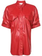 Nanushka Wet Look Shirt - Red