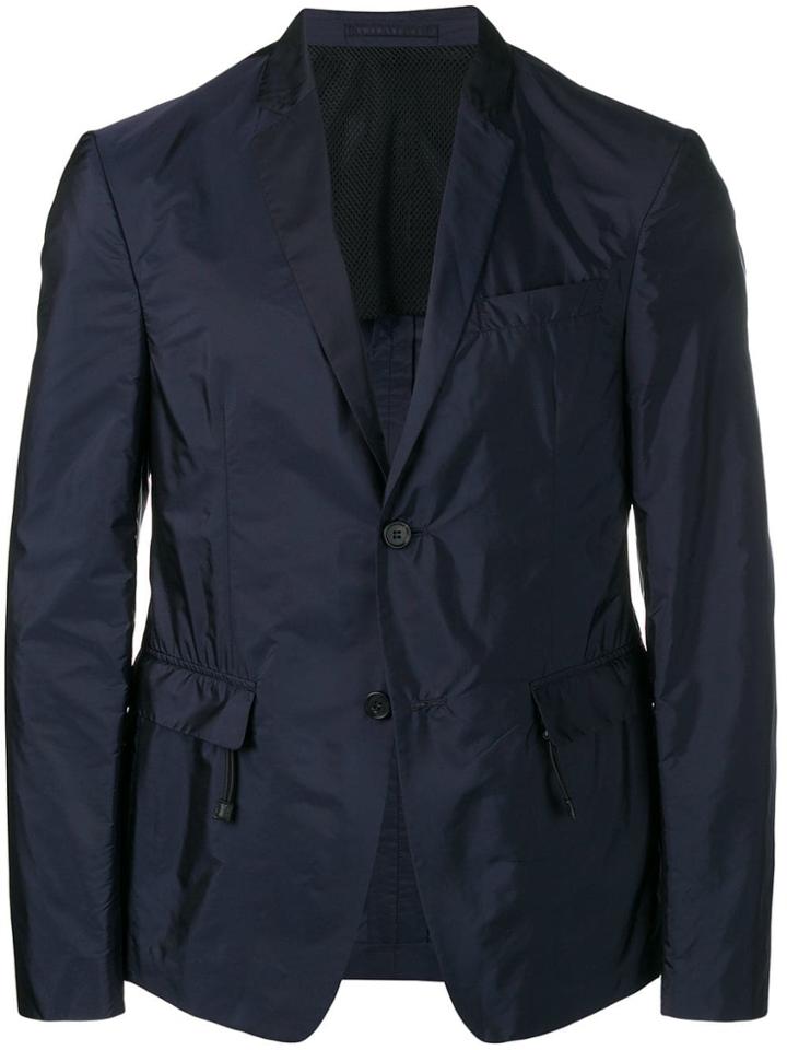 Prada Fitted Suit Jacket - Blue
