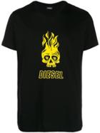 Diesel Skull Print Crewneck T-shirt - Black