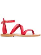 K. Jacques Crossover Strap Sandals - Red