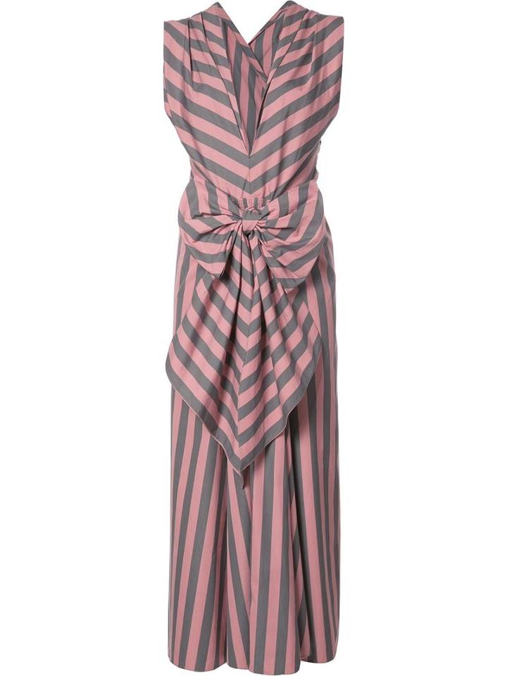 Tome 'wide Stripe Bow Front' Dress, Women's, Size: 4, Pink/purple, Cotton
