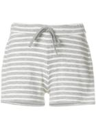 Majestic Filatures Striped Track Shorts - Grey