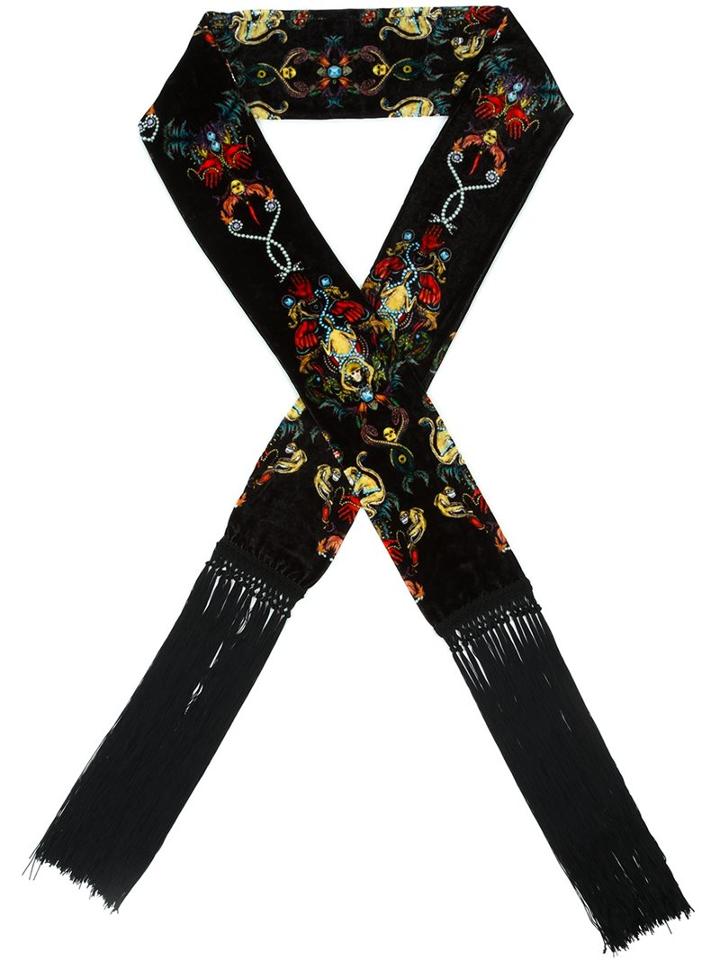 Roberto Cavalli Jewel Print Velvet Scarf