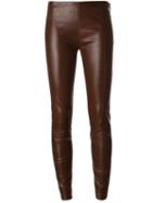 Jitrois Skinny Leather Pants, Women's, Size: 36, Brown, Lamb Skin/cotton/spandex/elastane
