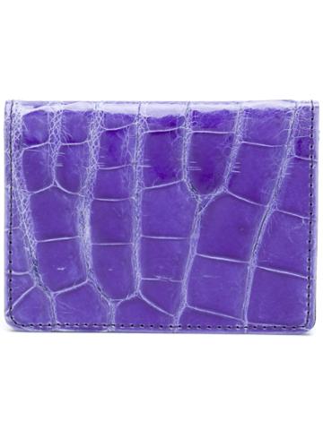 Jason Briggs Crocodile Effect Cardholder - Pink & Purple