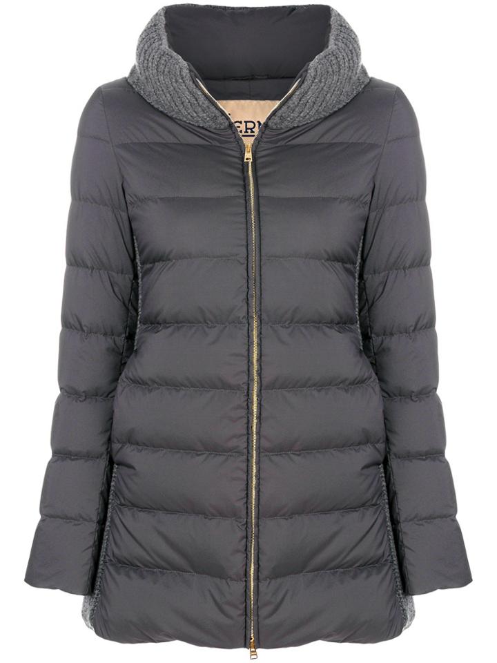 Herno Padded Short Coat - Grey