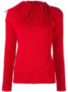 Nina Ricci Removable Pleat Collar Jumper, Women's, Size: Small, Red, Wool/polyamide/silk