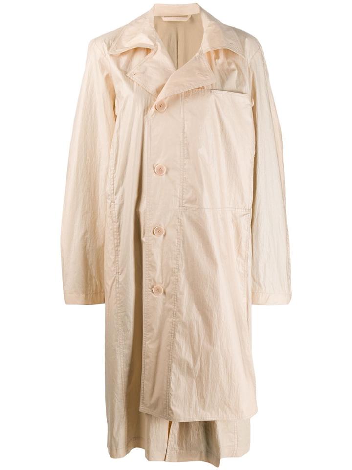 Lemaire Off-centre Button Coat - Neutrals