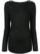 Balmain Button-embellished Sweater - Black