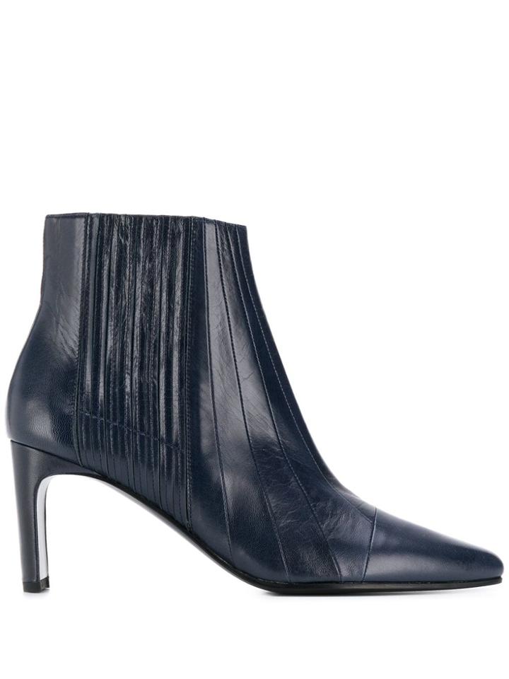 Michel Vivien Ribbed Ankle Boots - Blue