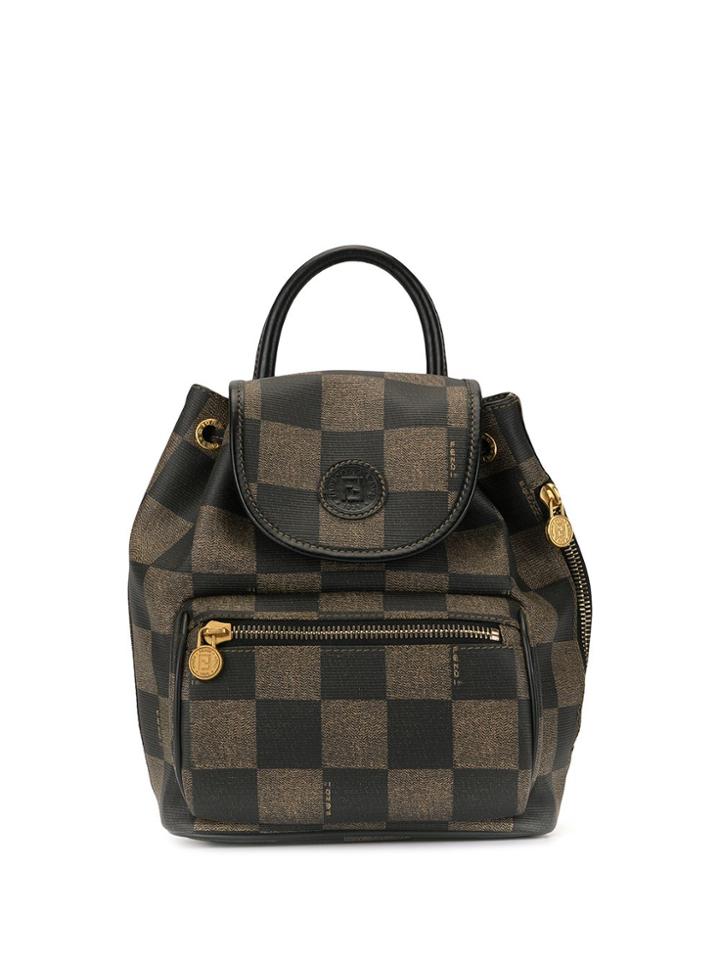 Fendi Pre-owned Check Pattern Backpack - Brown