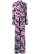 La Doublej Geometric Print Jumpsuit - Pink & Purple