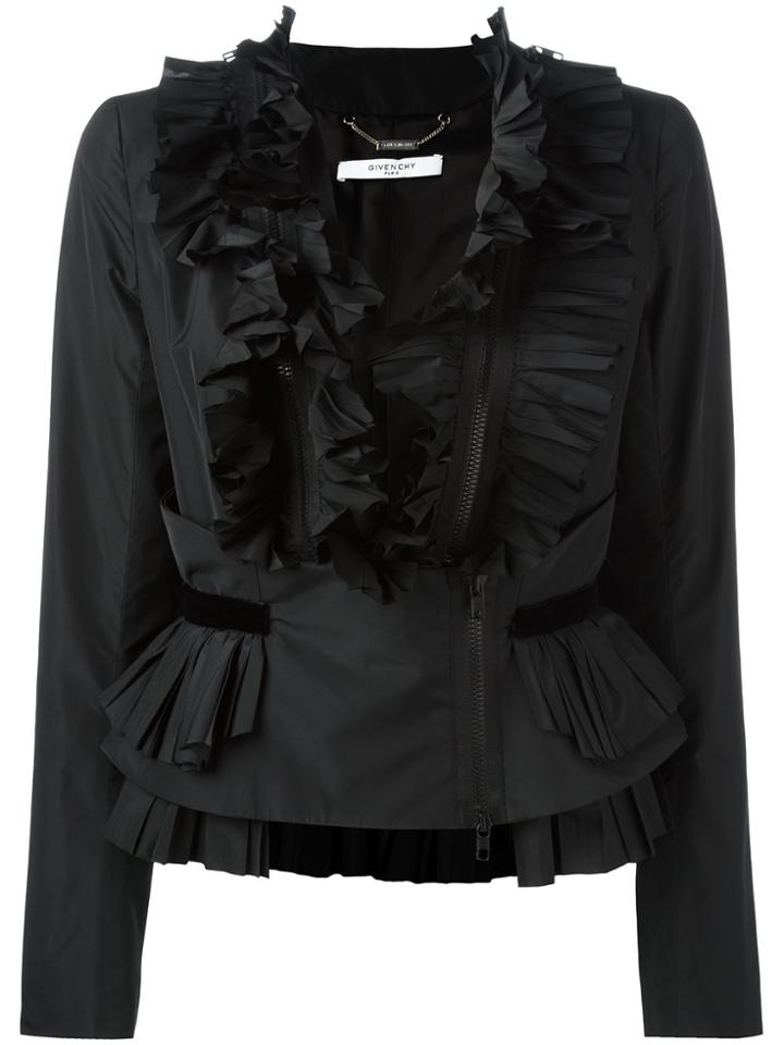 Givenchy Frill Zip-up Blouse - Black