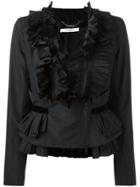 Givenchy Frill Zip-up Blouse - Black