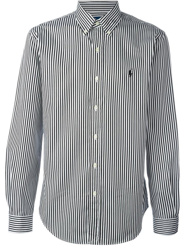 Polo Ralph Lauren Striped Button Down Shirt, Men's, Size: Medium, Black, Cotton