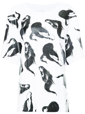 Ikumi Printed Oversized T-shirt - White