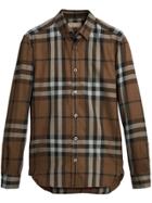 Burberry Checked Flannel Shirt - Brown