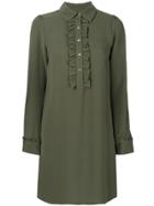Michael Michael Kors Button Up Neck Dress - Green