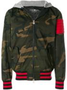 Hydrogen Camouflage Hooded Bomber Jacket - Green