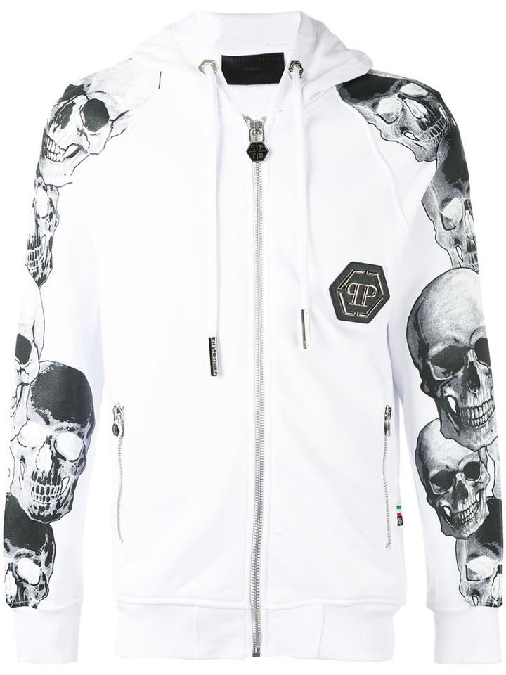 Philipp Plein - Grey Hoodie - Men - Cotton - M, White, Cotton