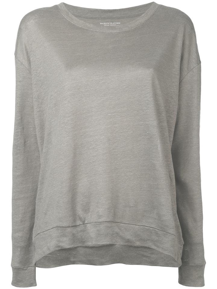 Majestic Filatures - Longsleeved T-shirt - Women - Linen/flax - Ii, Green, Linen/flax