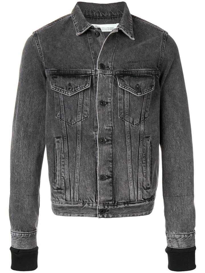 Off-white Distressed Denim Jacket - Grey