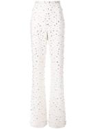 Christian Siriano Embellished Bell-bottom Trousers - White