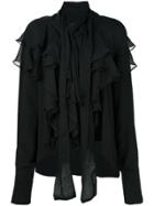 Faith Connexion Ruffle Front Shirt - Black