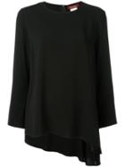 Max Mara - Elongated Tail Blouse - Women - Polyester/triacetate - 48, Black, Polyester/triacetate