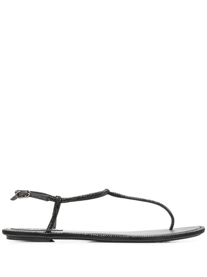 René Caovilla Strapped Sandals - Black