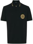 Versace Medusa Embroidered Polo Shirt - Black