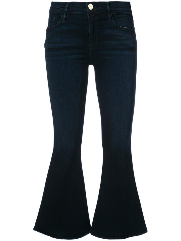 Frame Denim - Kickflare Cropped Jeans - Women - Cotton/polyester/spandex/elastane/modal - 26, Blue, Cotton/polyester/spandex/elastane/modal